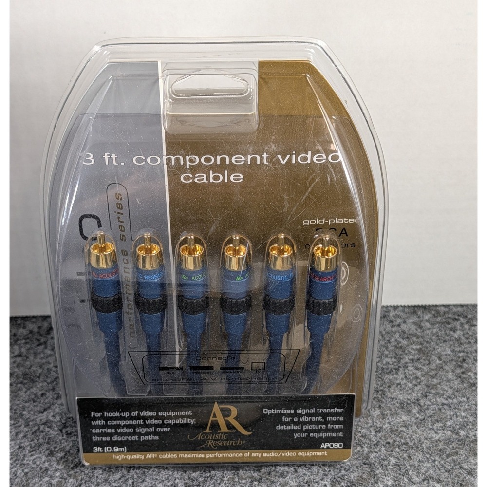 Acoustic Research AP090 Performance Series 3ft Component Video Cable Gold RCA